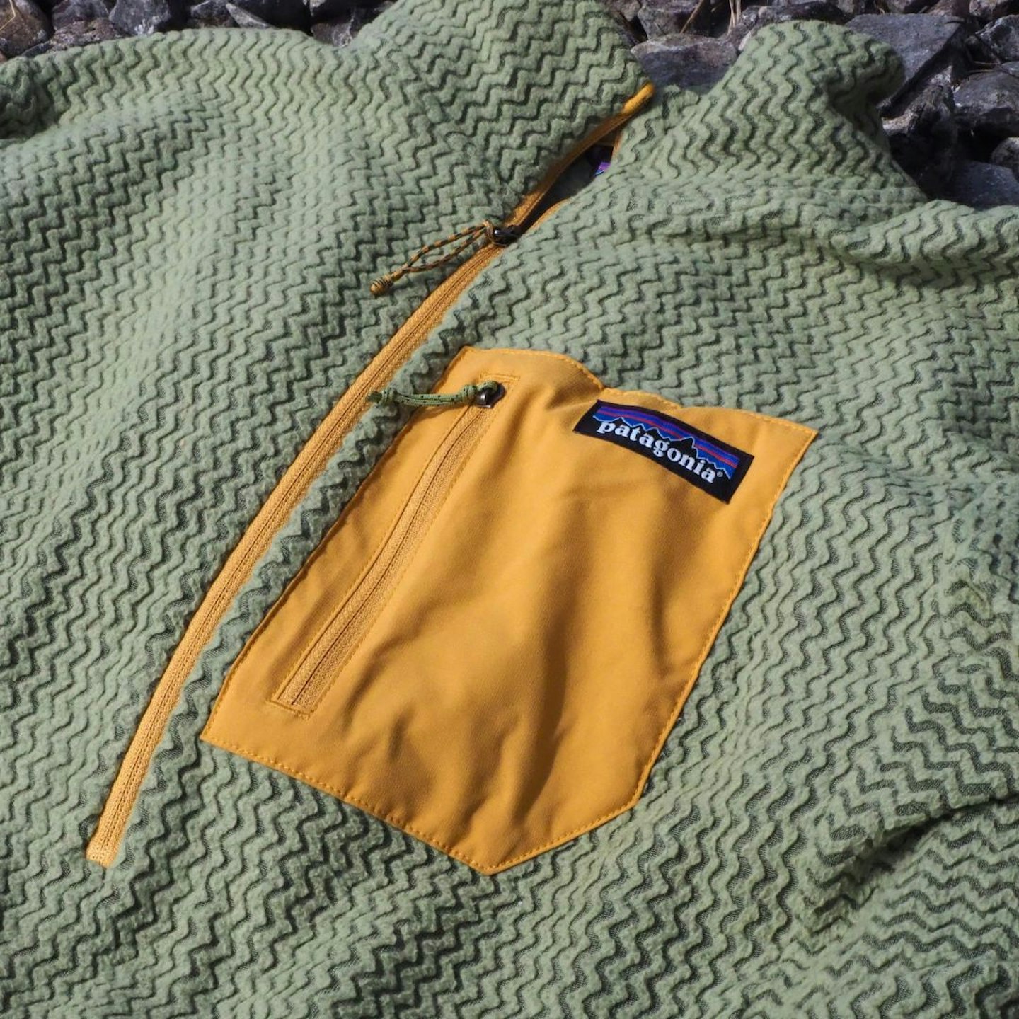 Patagonia R1 Air Zip Neck chest and zip