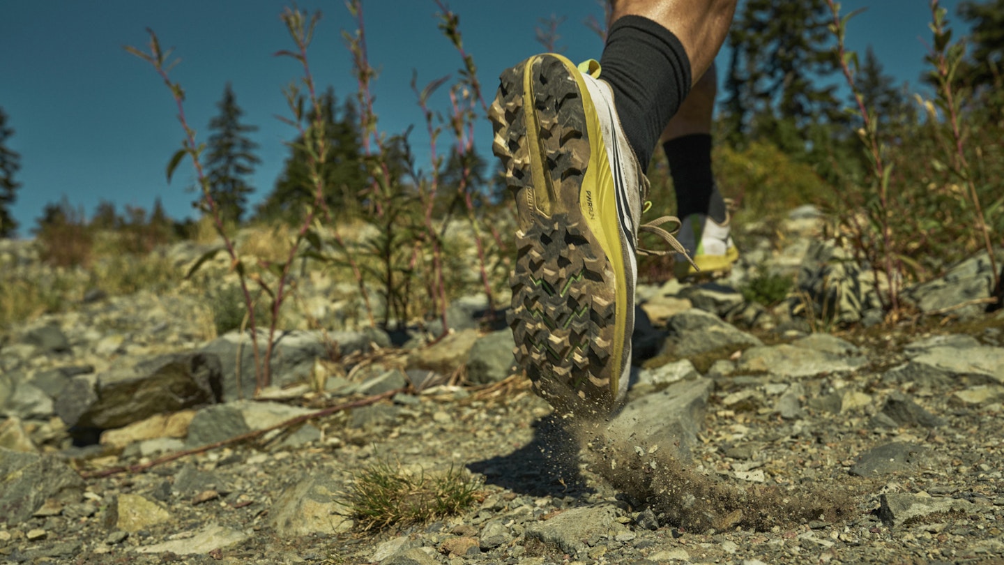 Outsole of Saucony Peregrine 13 while running