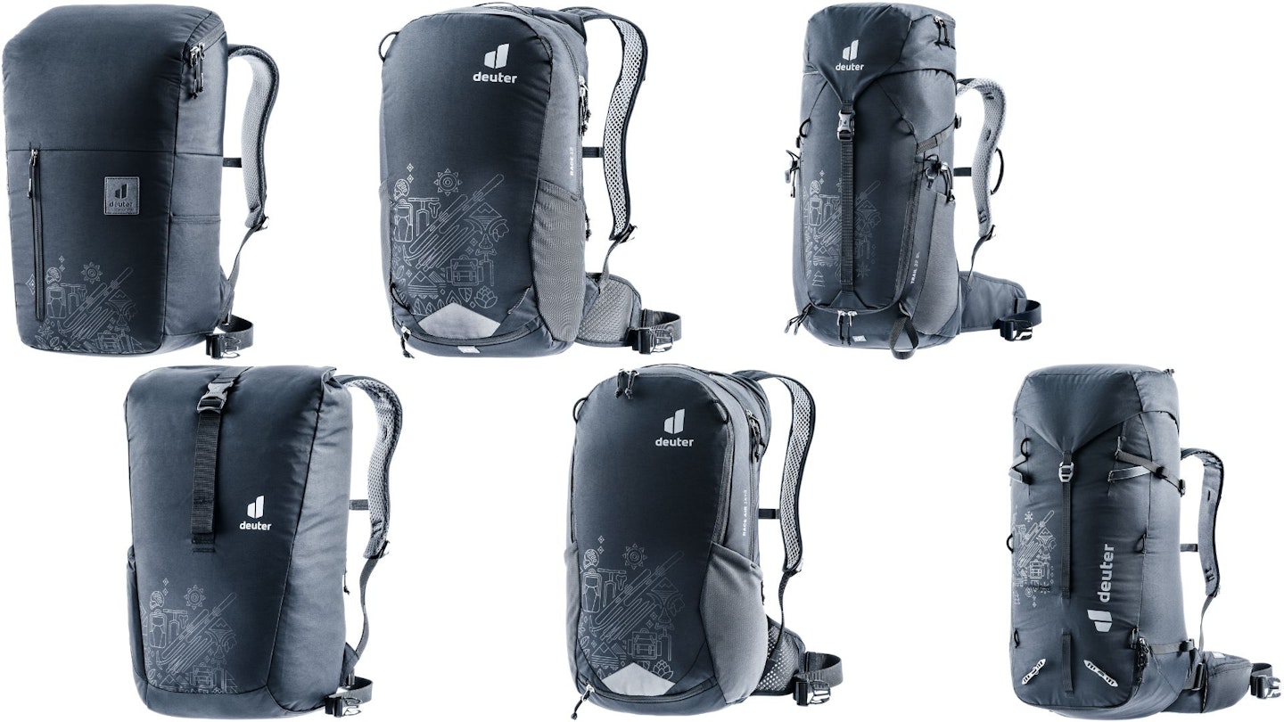 deuter 125th anniversary edition packs with graphic print