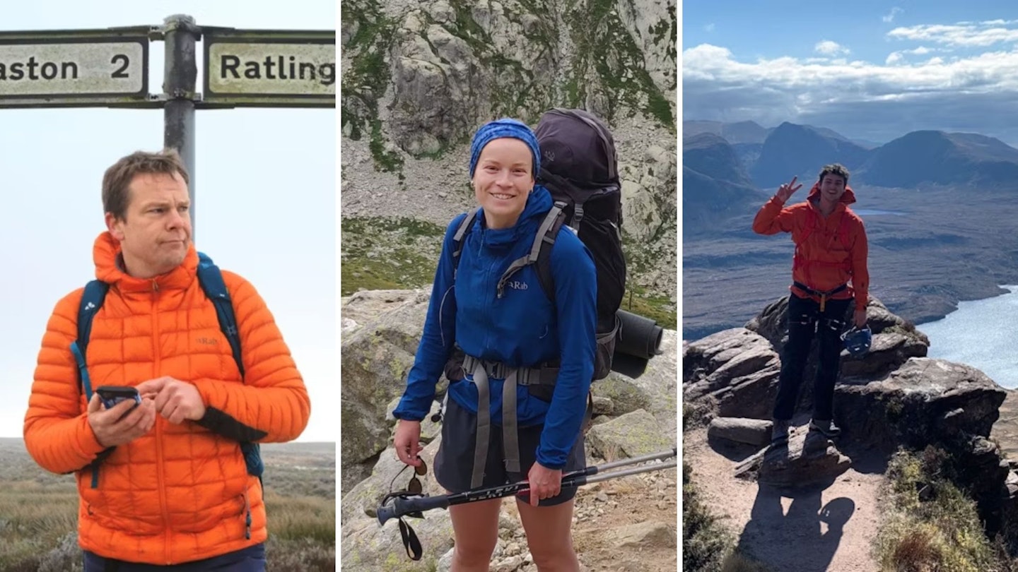 Photos of Matt, Evie and Milo, who tested the walking sandals