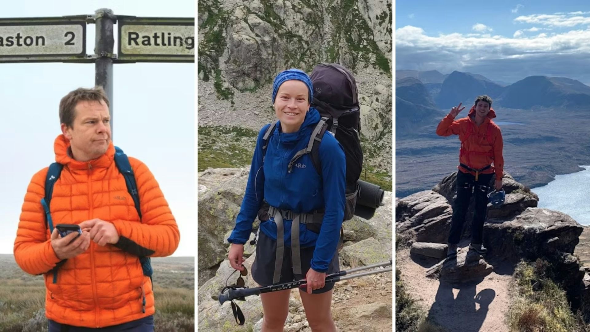 Photos of Matt, Evie and Milo, who tested the walking sandals