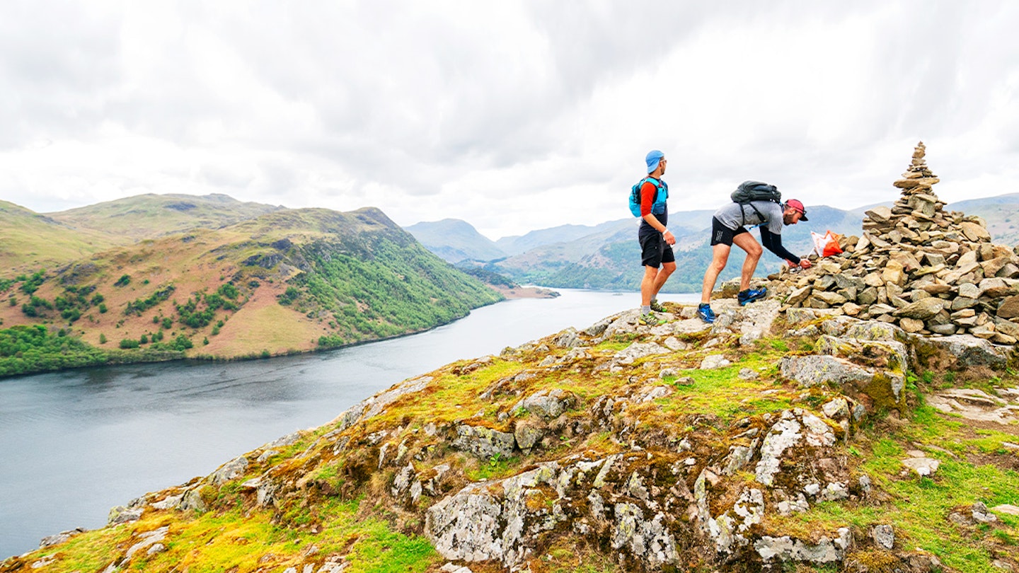 runners at the top of a trig point