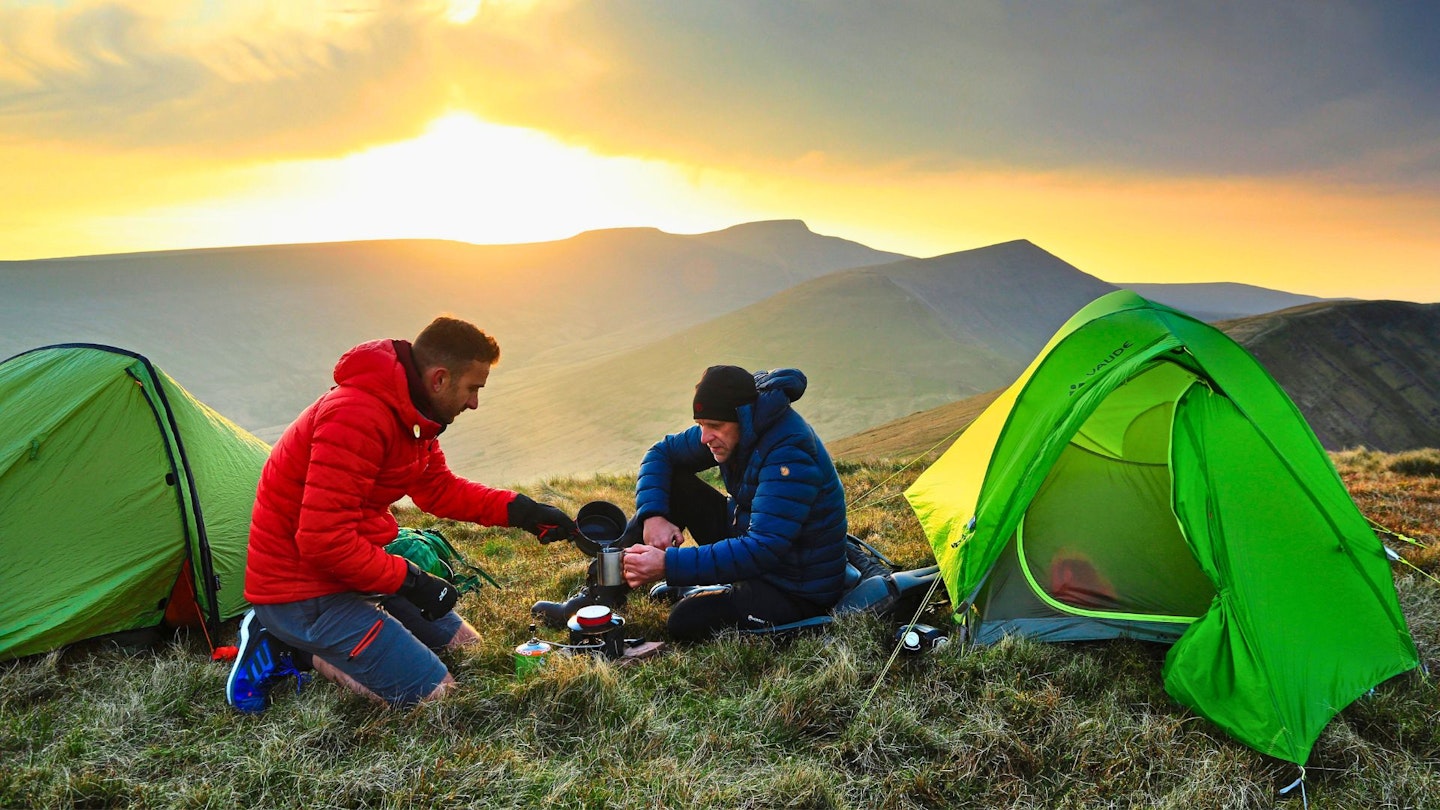 LFTO team wild camping on Craig Cwareli