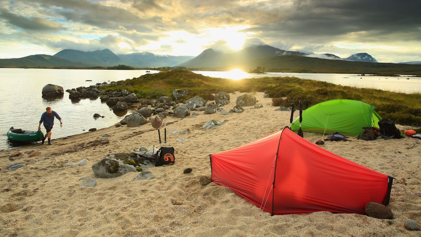 LFTO team wild camping at Loch Ba Rannoch Moor