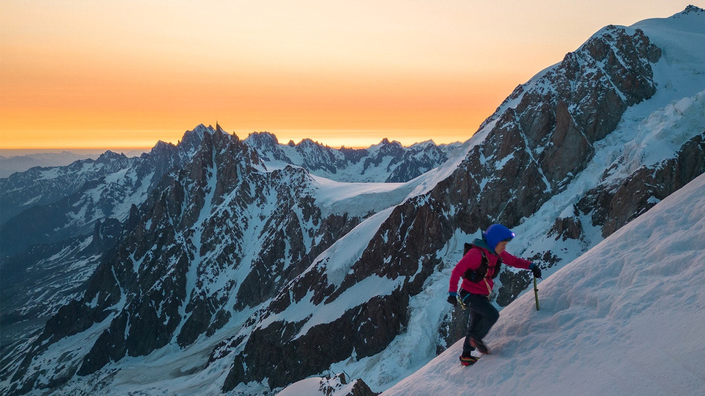 Hillary Gerardi climbing Mont Blanc