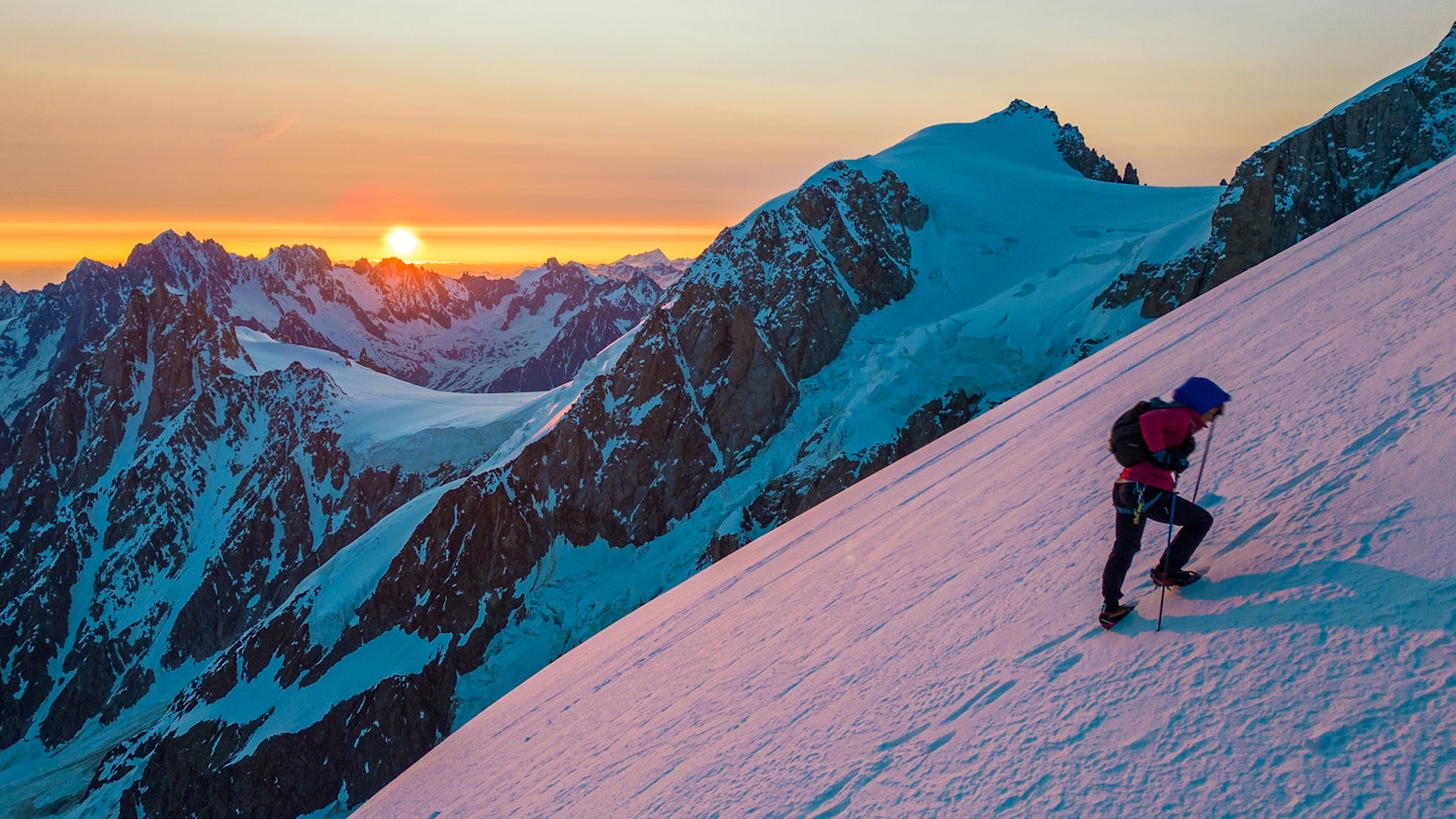 Hillary Gerardi running up Mont Blanc