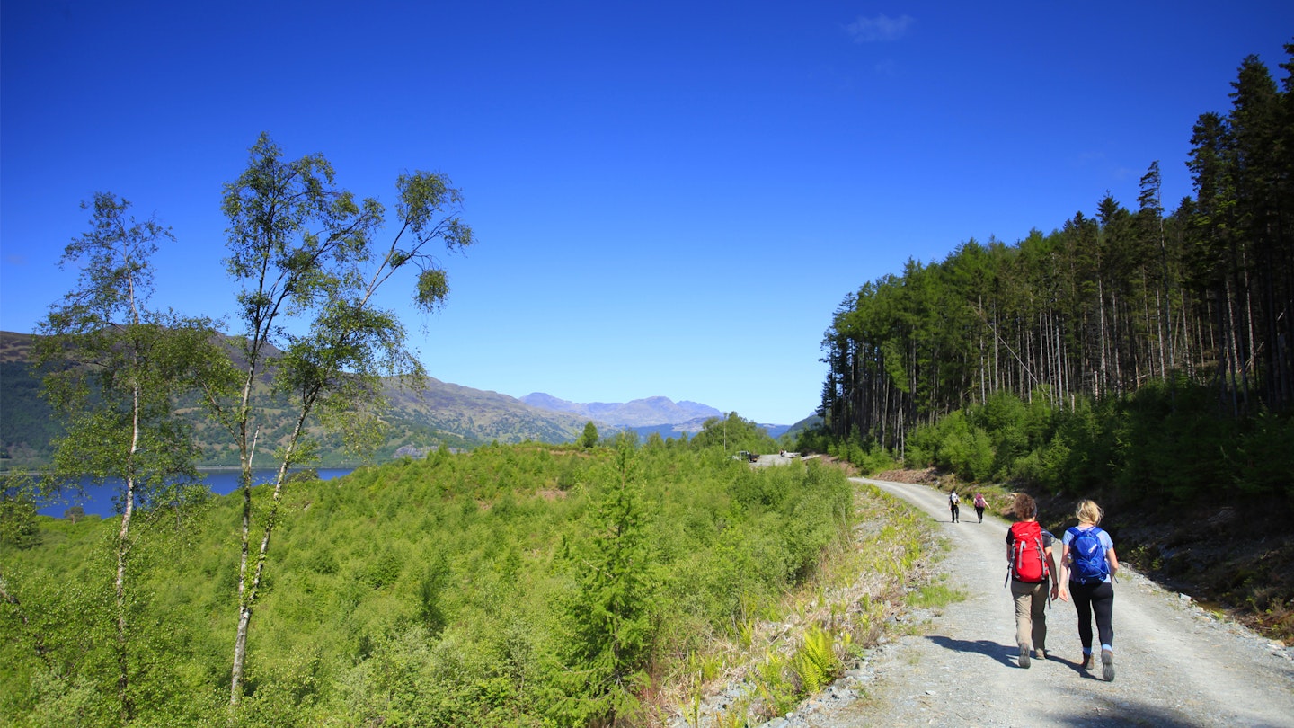 Walking in the early stages of the West Highland Way