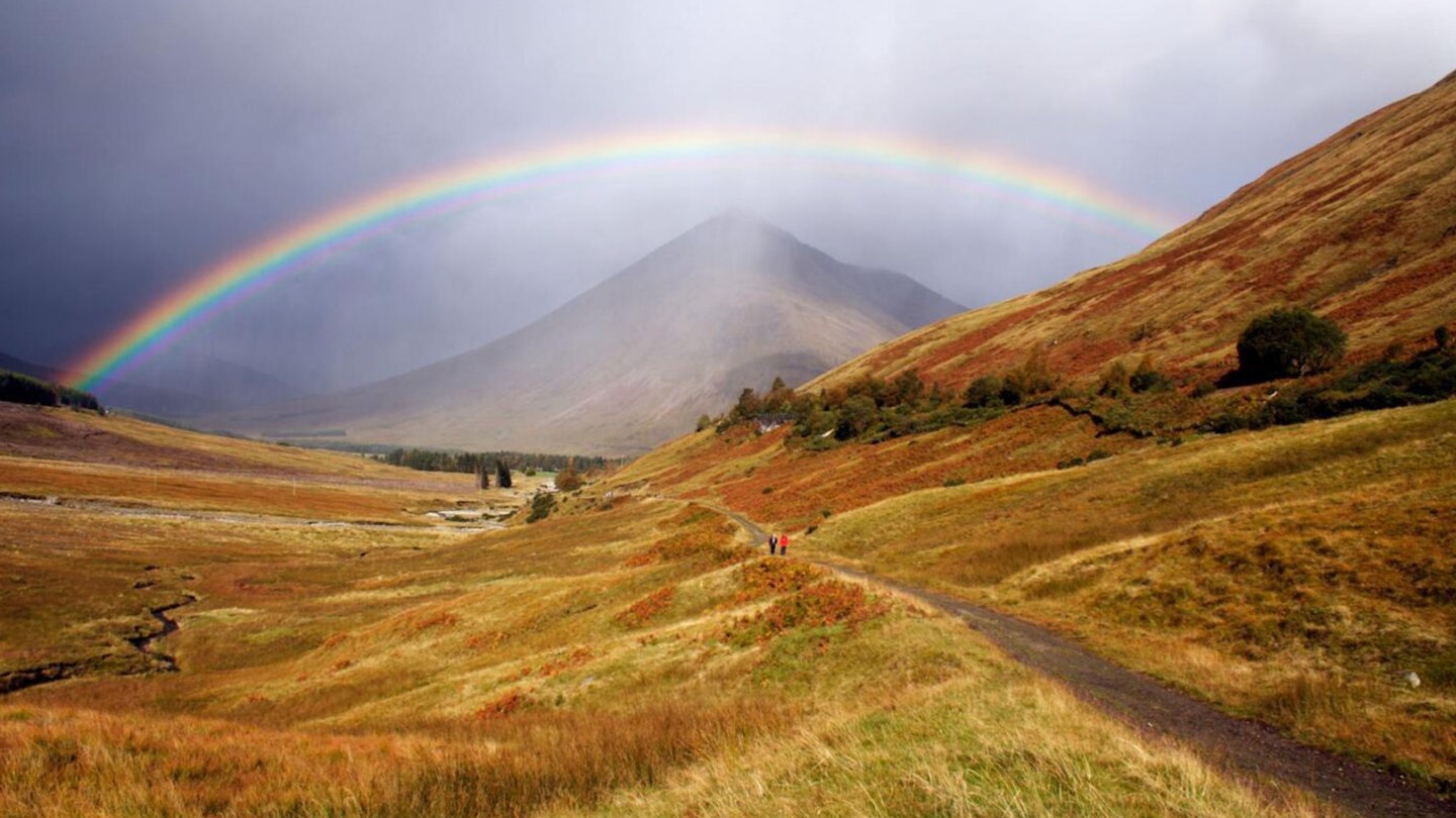 Walking under a rainbow in the west highland way