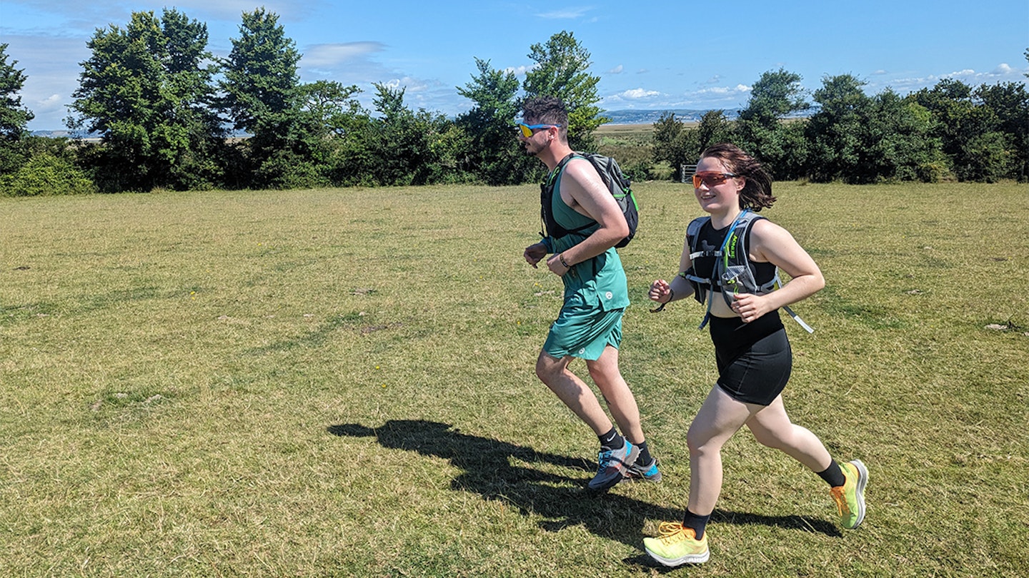 two runners in sunglasses