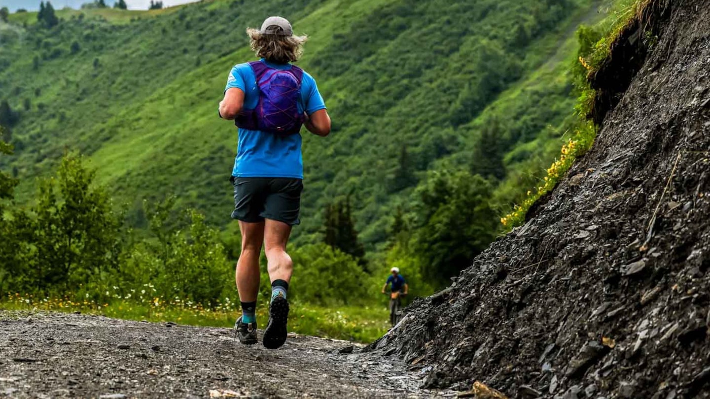 Trail runner in the Alps