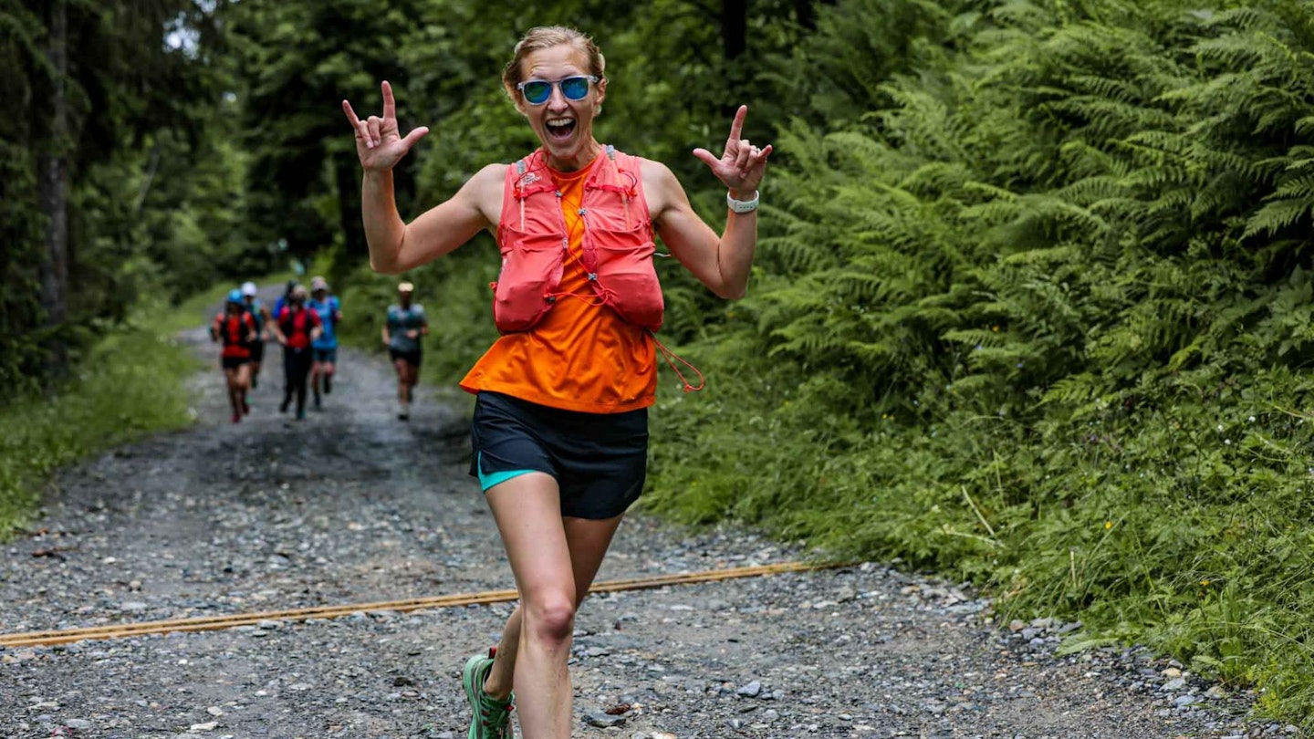 Trail runner wearing sunglasses