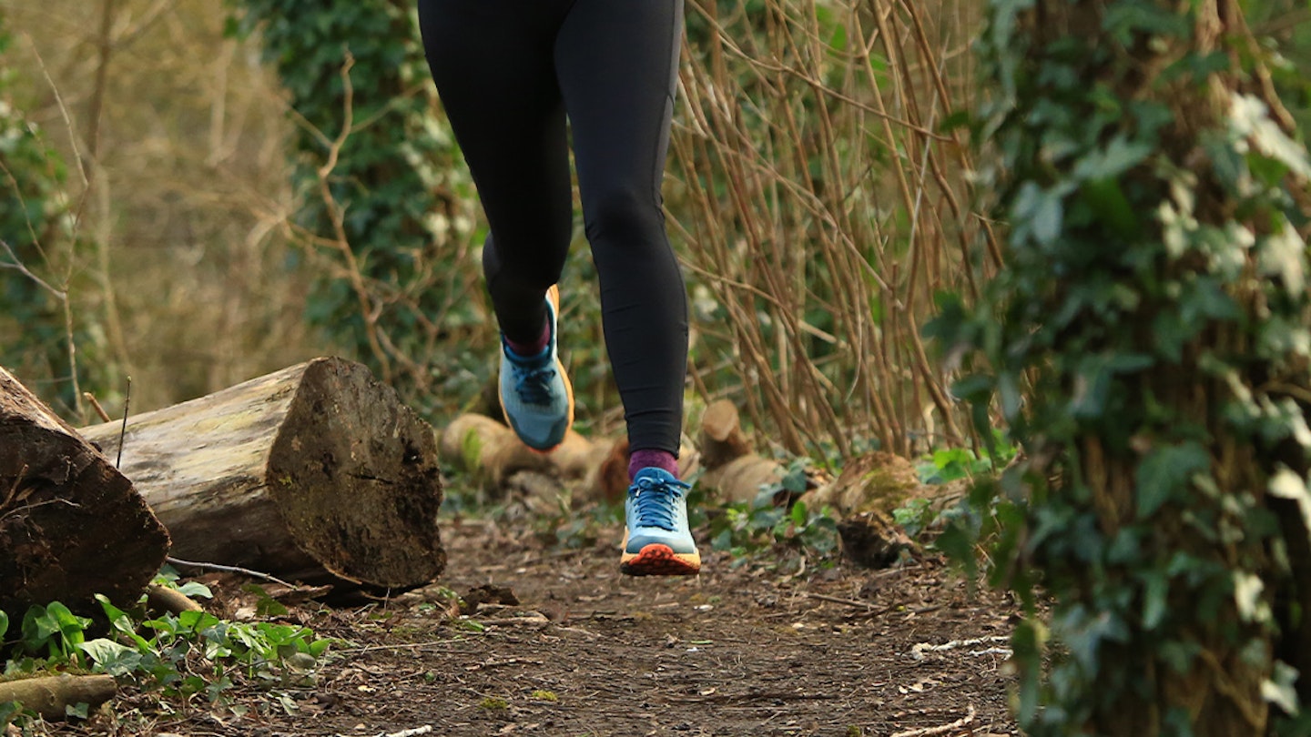 running through the woods