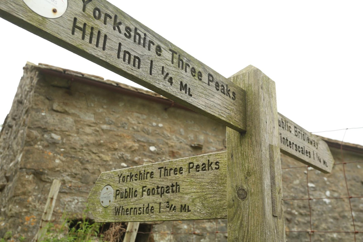 Three Peaks Sign Whernside Yorkshire Three Peaks