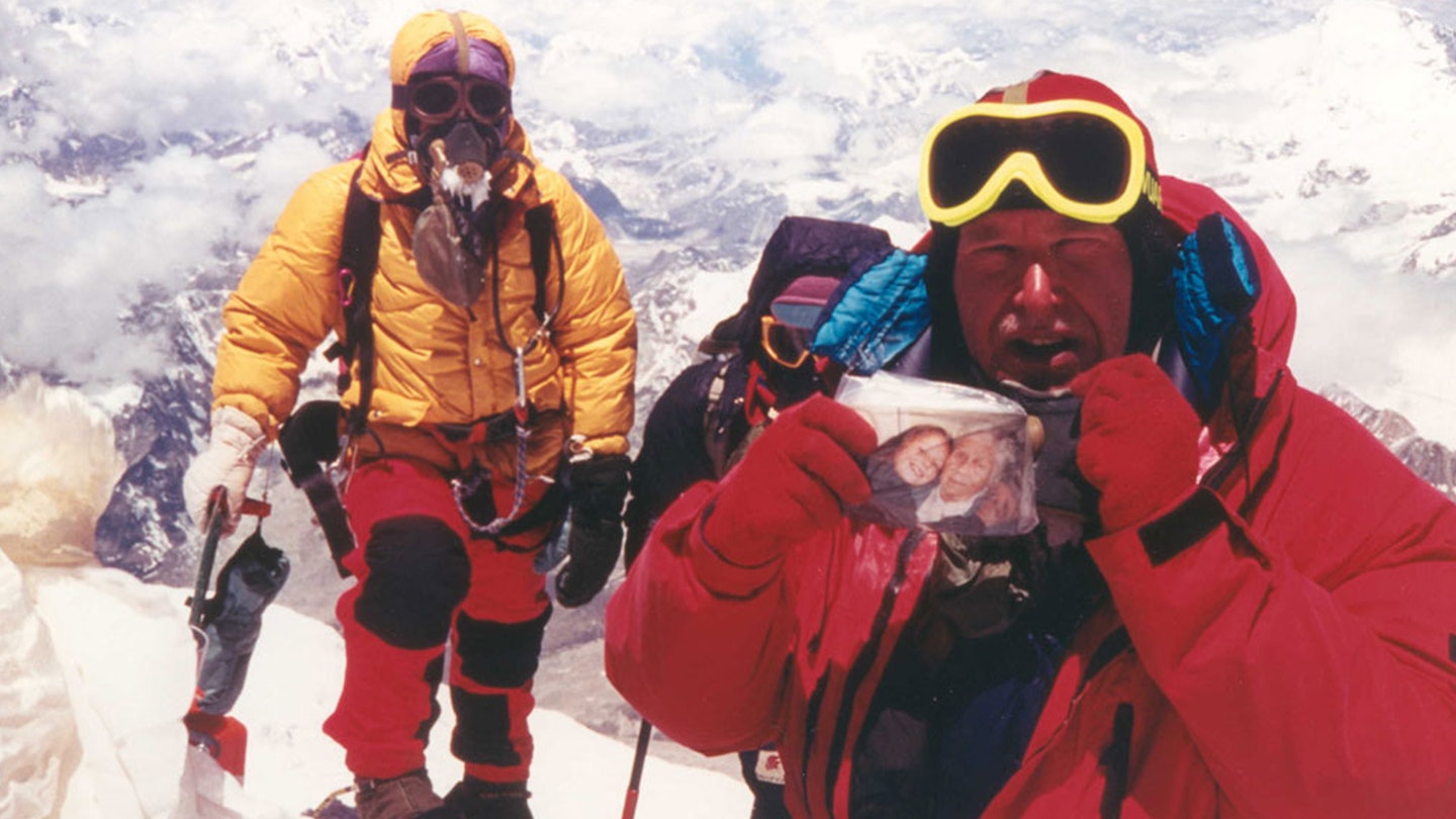 Alan Hinkes at the summit of mount everest