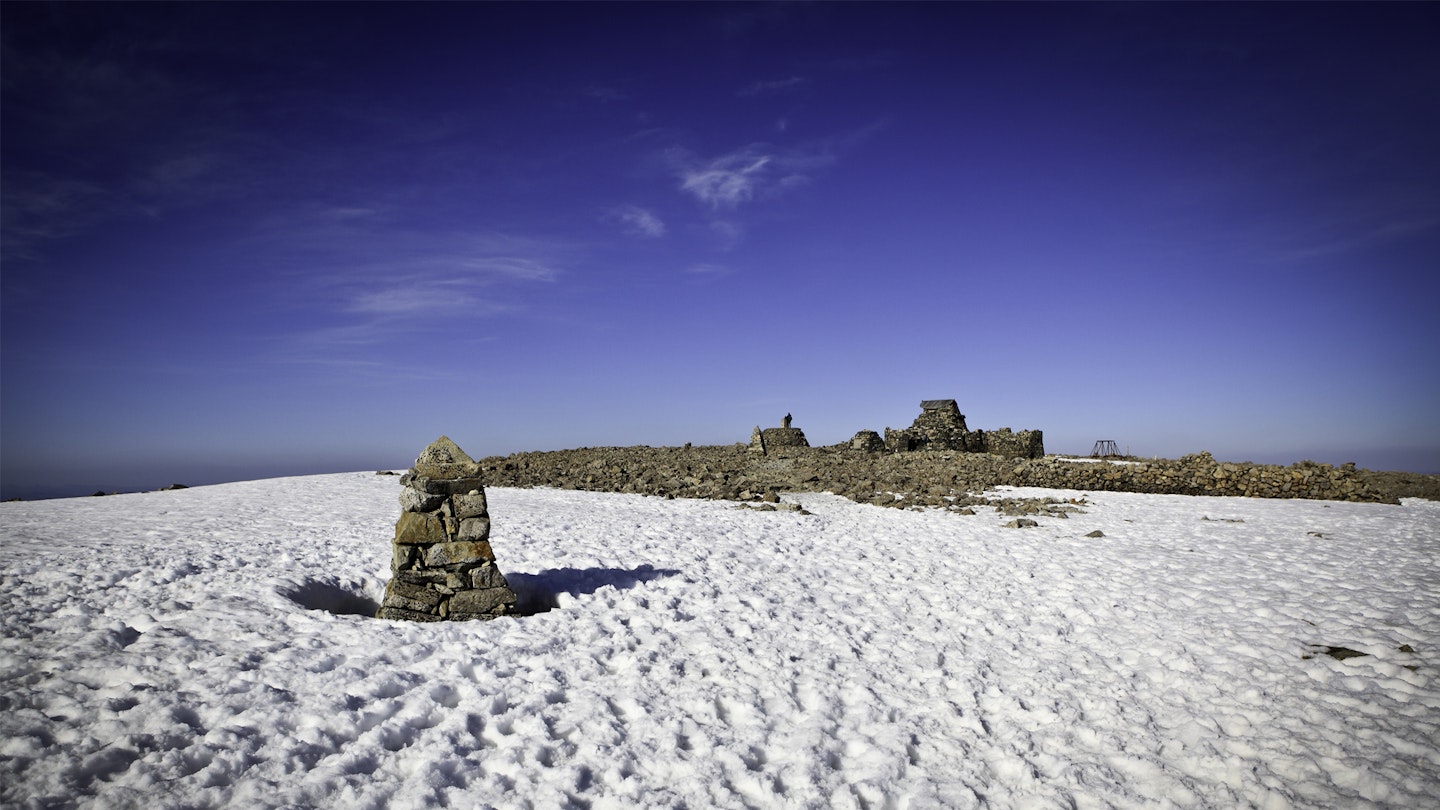 Snow on the summit plateu of Ben Nevis