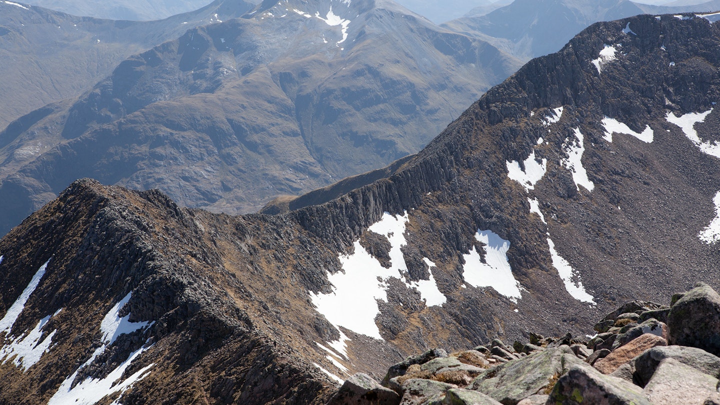 The steep narrow ridges up Ben Nevis