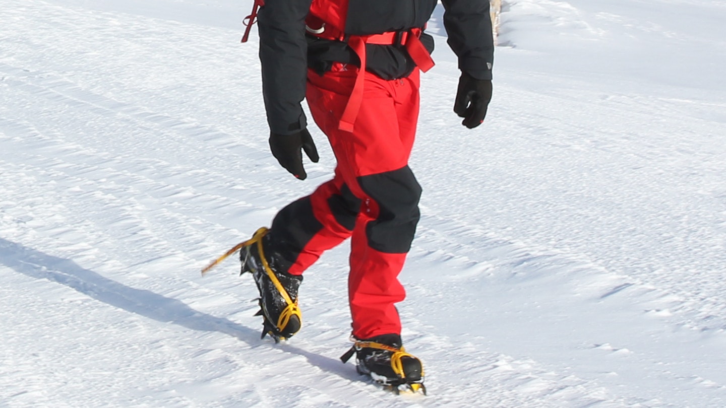 Walking in the Berghaus MTN Seeker GTX Pant waterproof overtrousers in snow