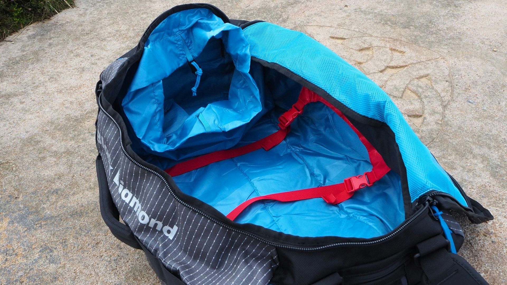 Inside of Black Diamond duffel bag