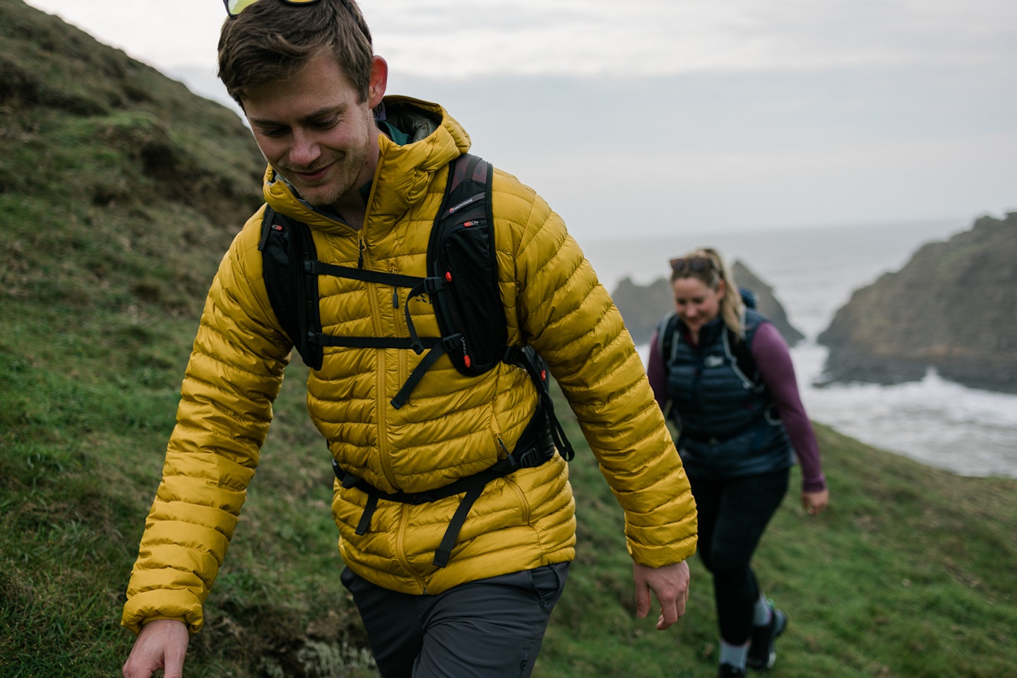 Hiking in insulated jackets