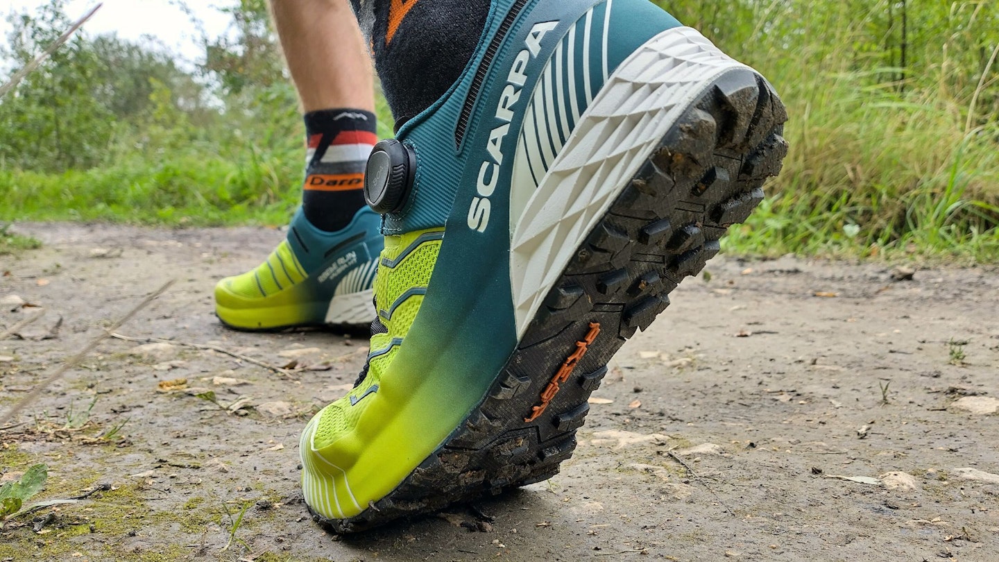 Shot of outsole of Scarpa Ribelle Run Kalibra HT