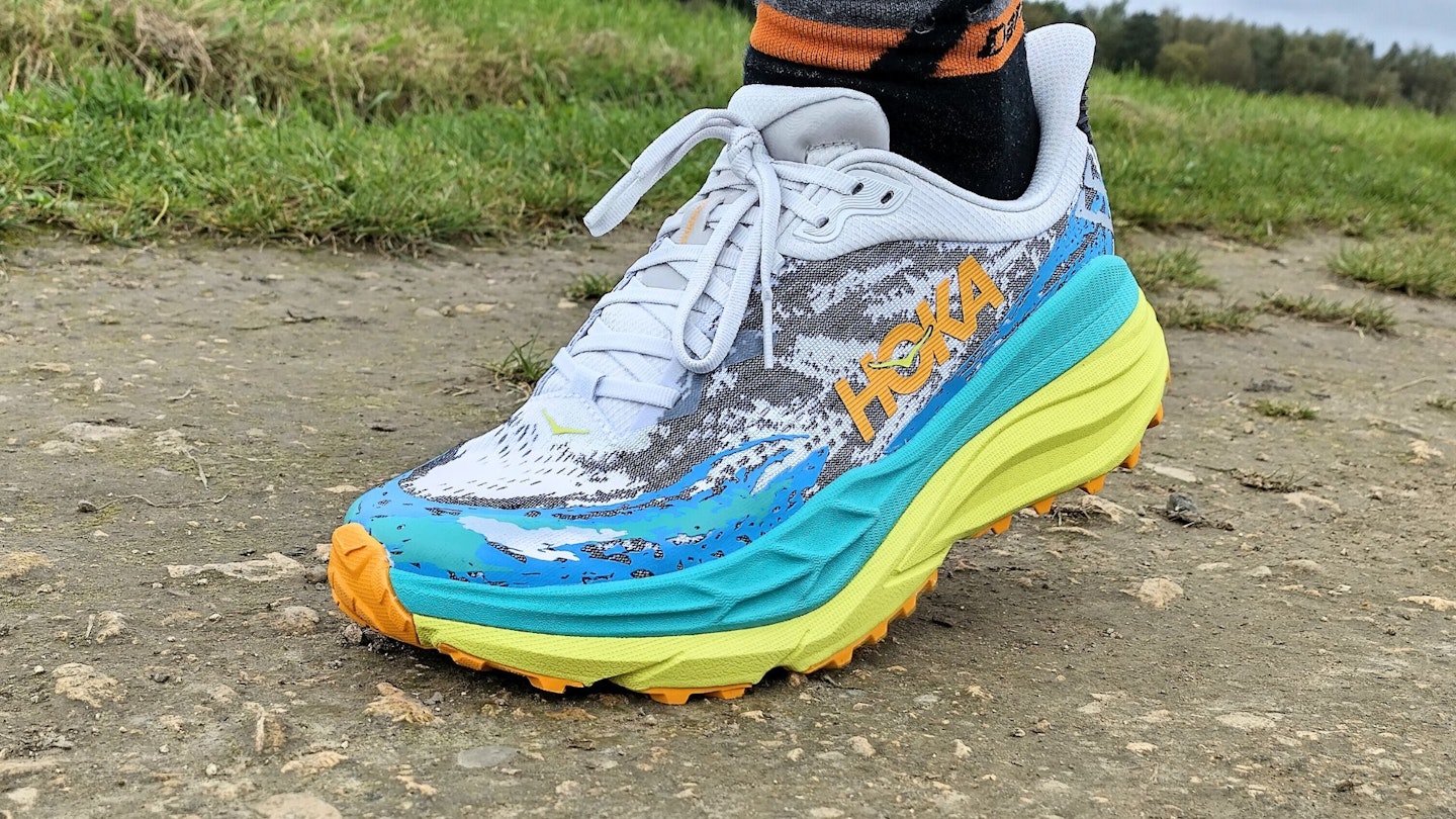 Hoka Stinson 7 on trail