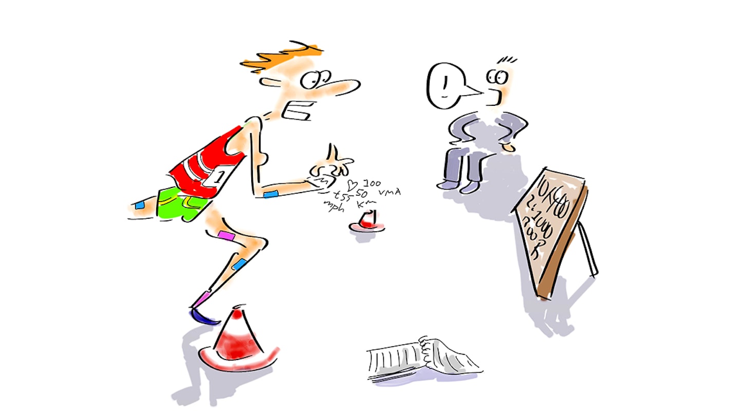 cartoon runner preparing from a race