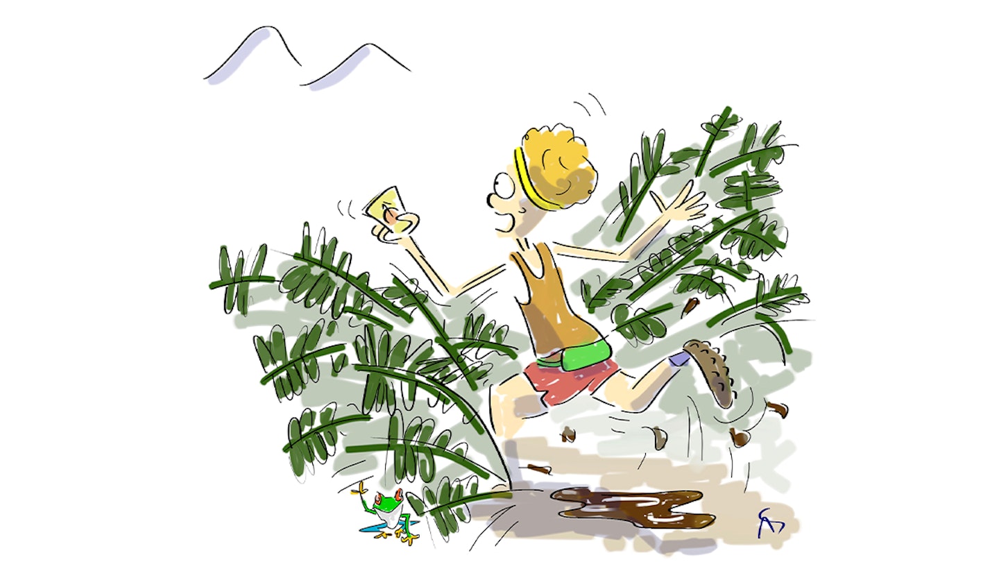 cartoon runner on a trail