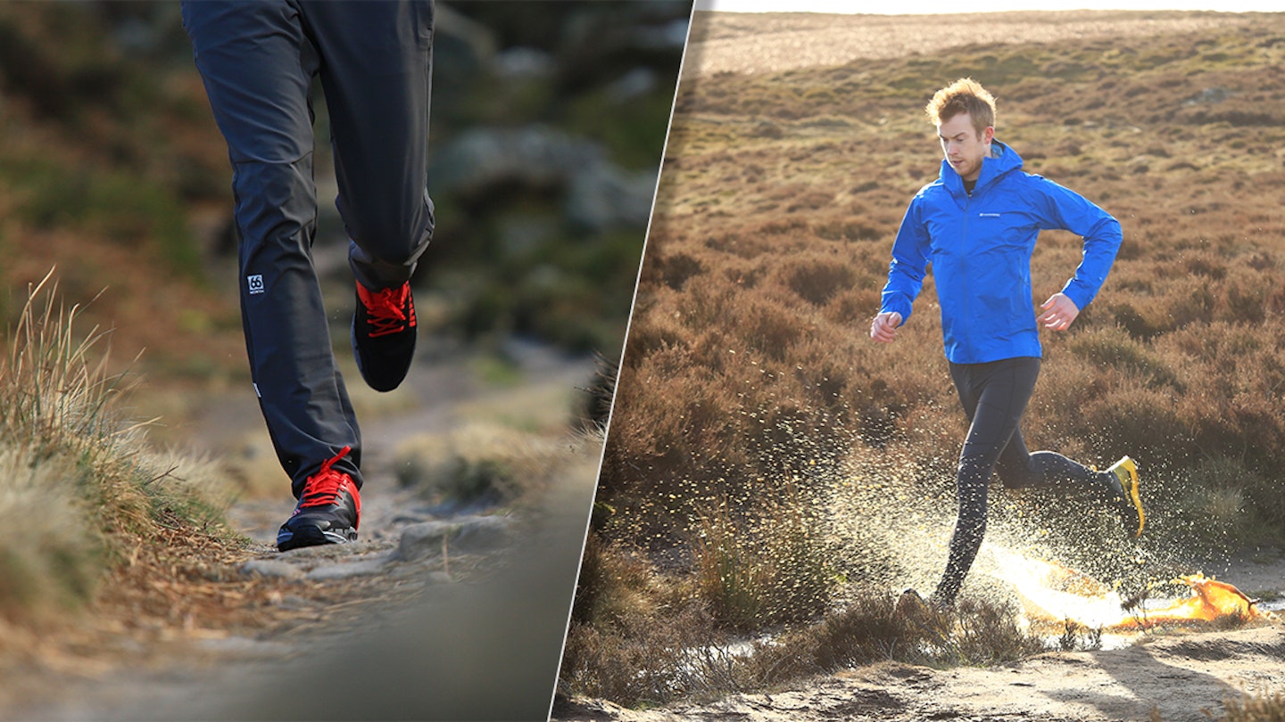 two pairs of winter trail running shoes