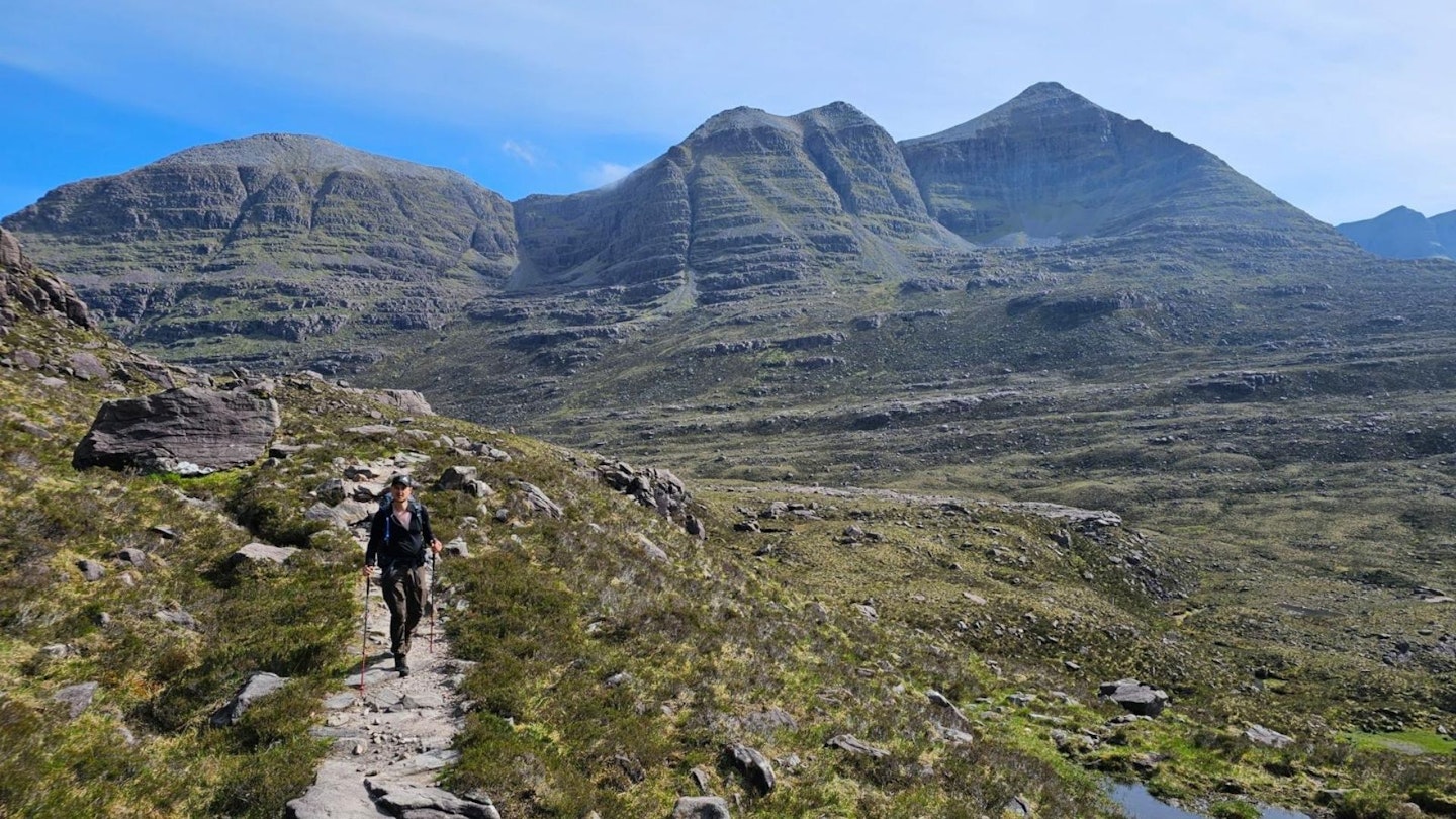 Hiker at Beinn Eighe in Torridon