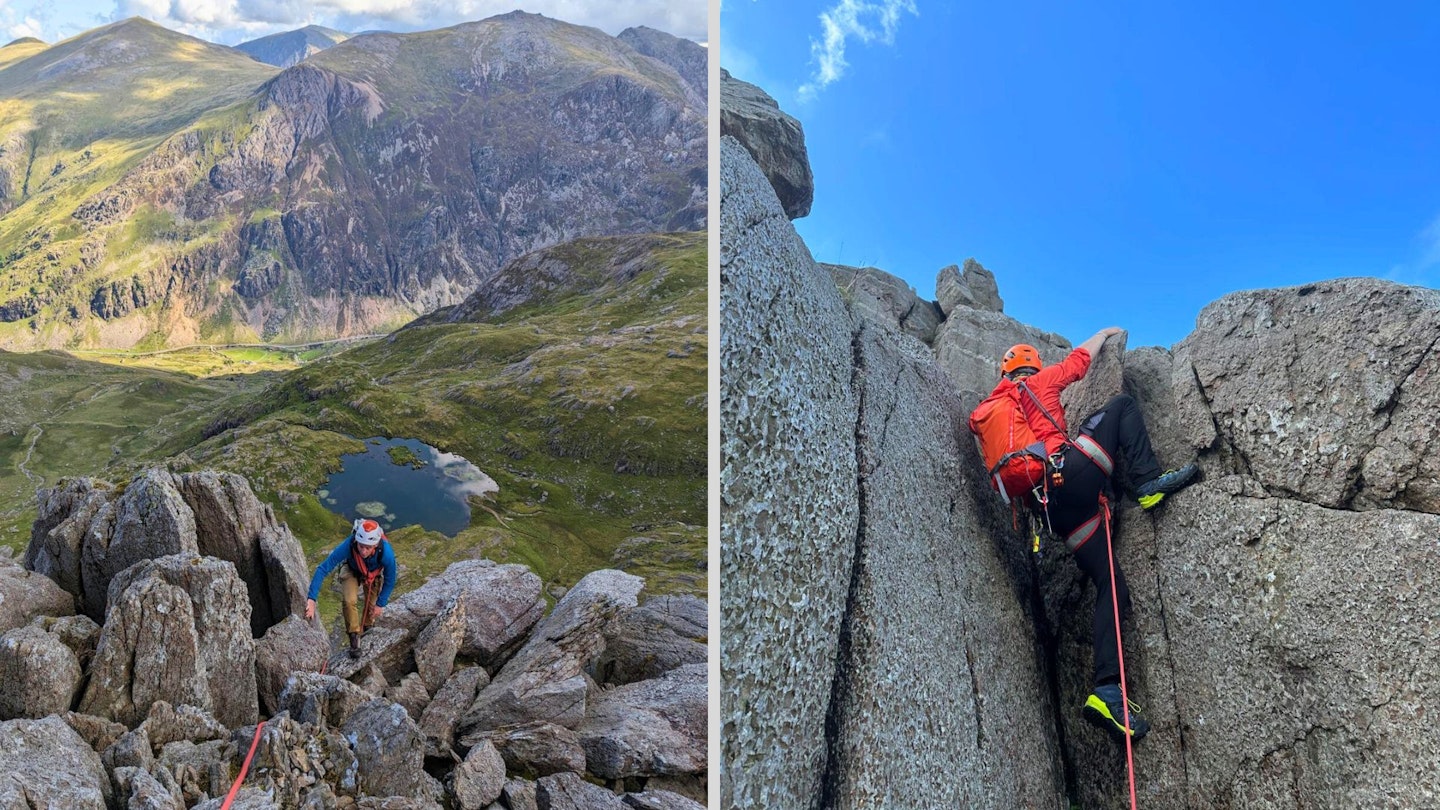 Climbing the Parson's Nose Arete, Snowdon