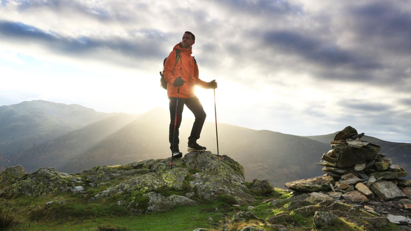 Hiker on Rannerdale Knotts Lake District