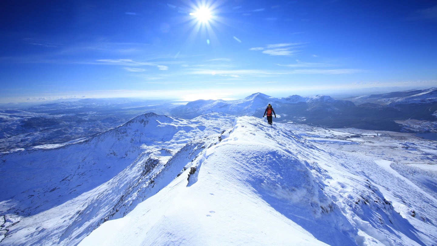 Snowdon South Ridge in winter