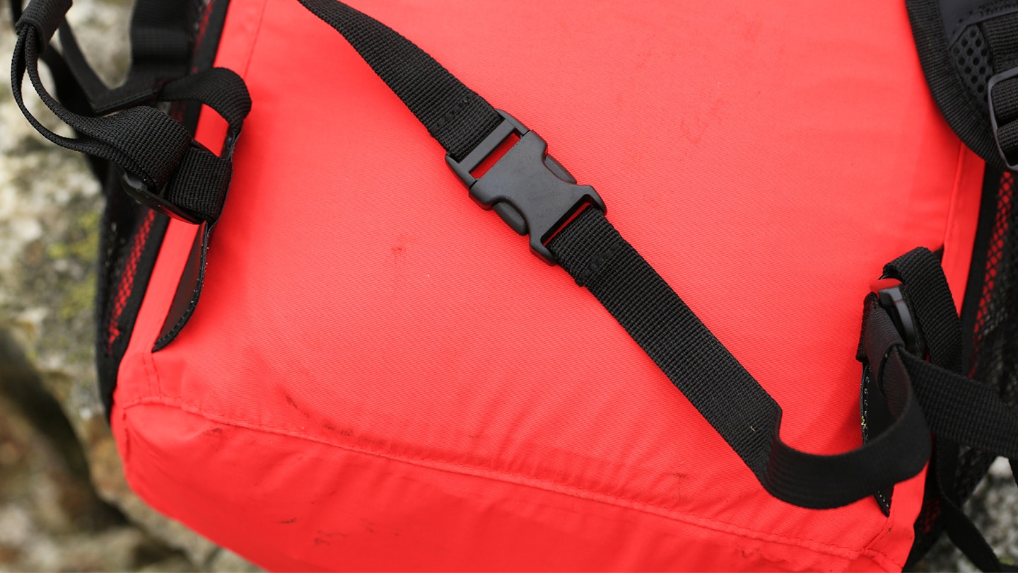 Waist belt on the Alpkit Gourdon waterproof rucksack