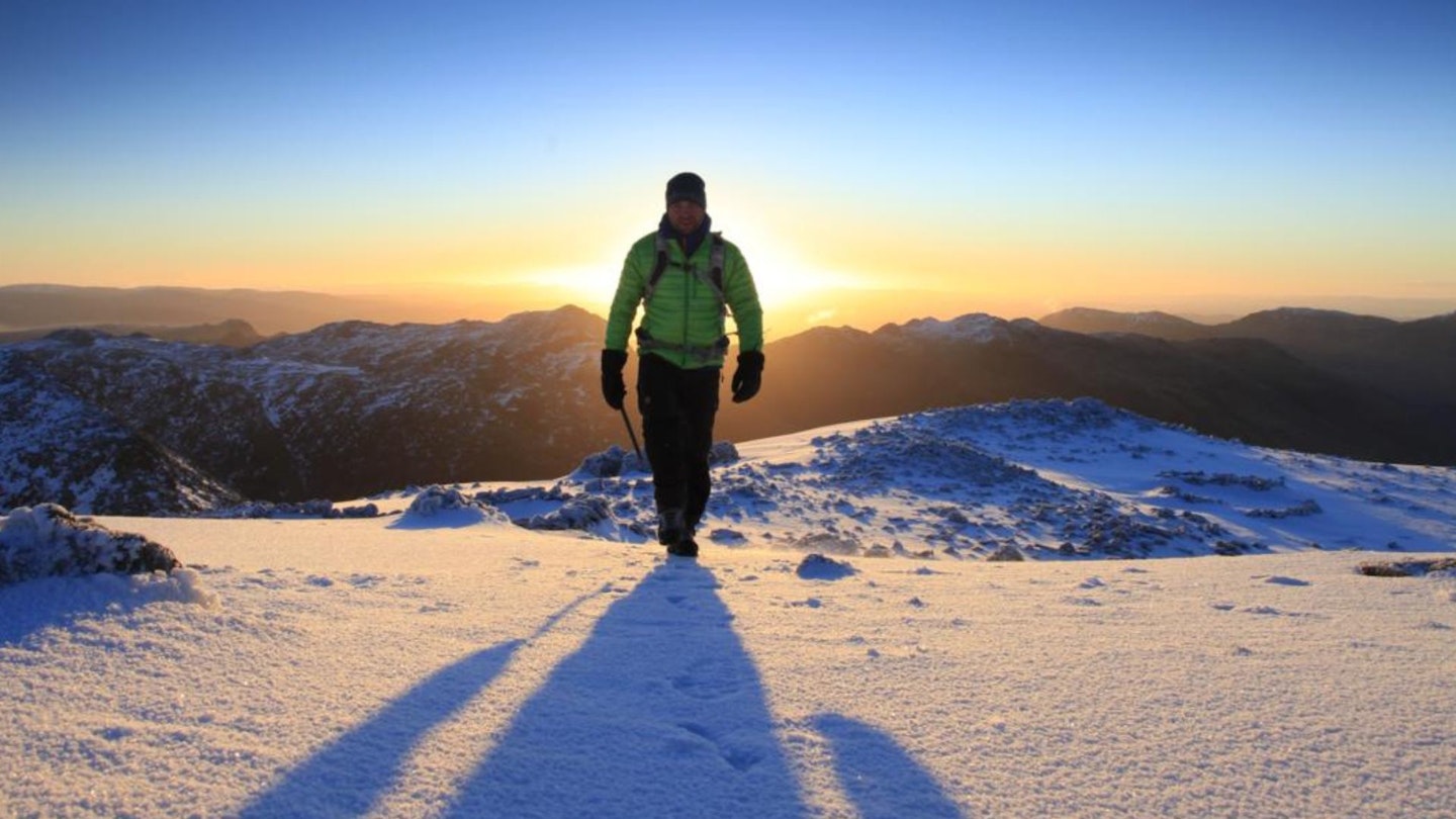 Winter sunrise on Scafell Pike