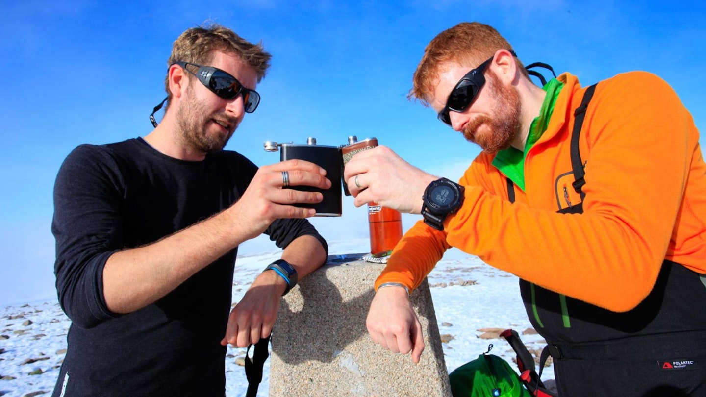 Celebrating at the summit of Ben Macdui Cairngorms National Park