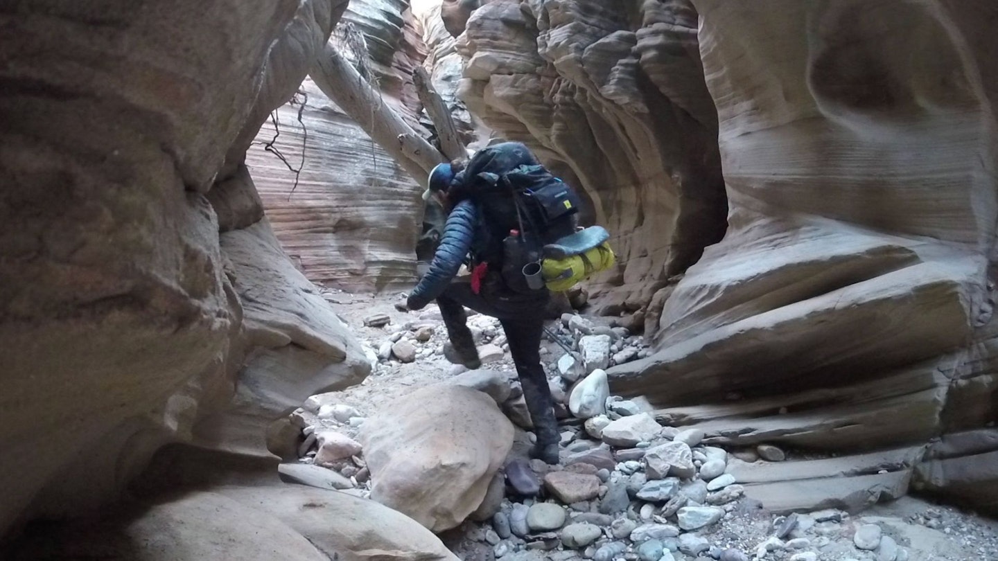 Hiker on the Kayduke Trail Utah USA