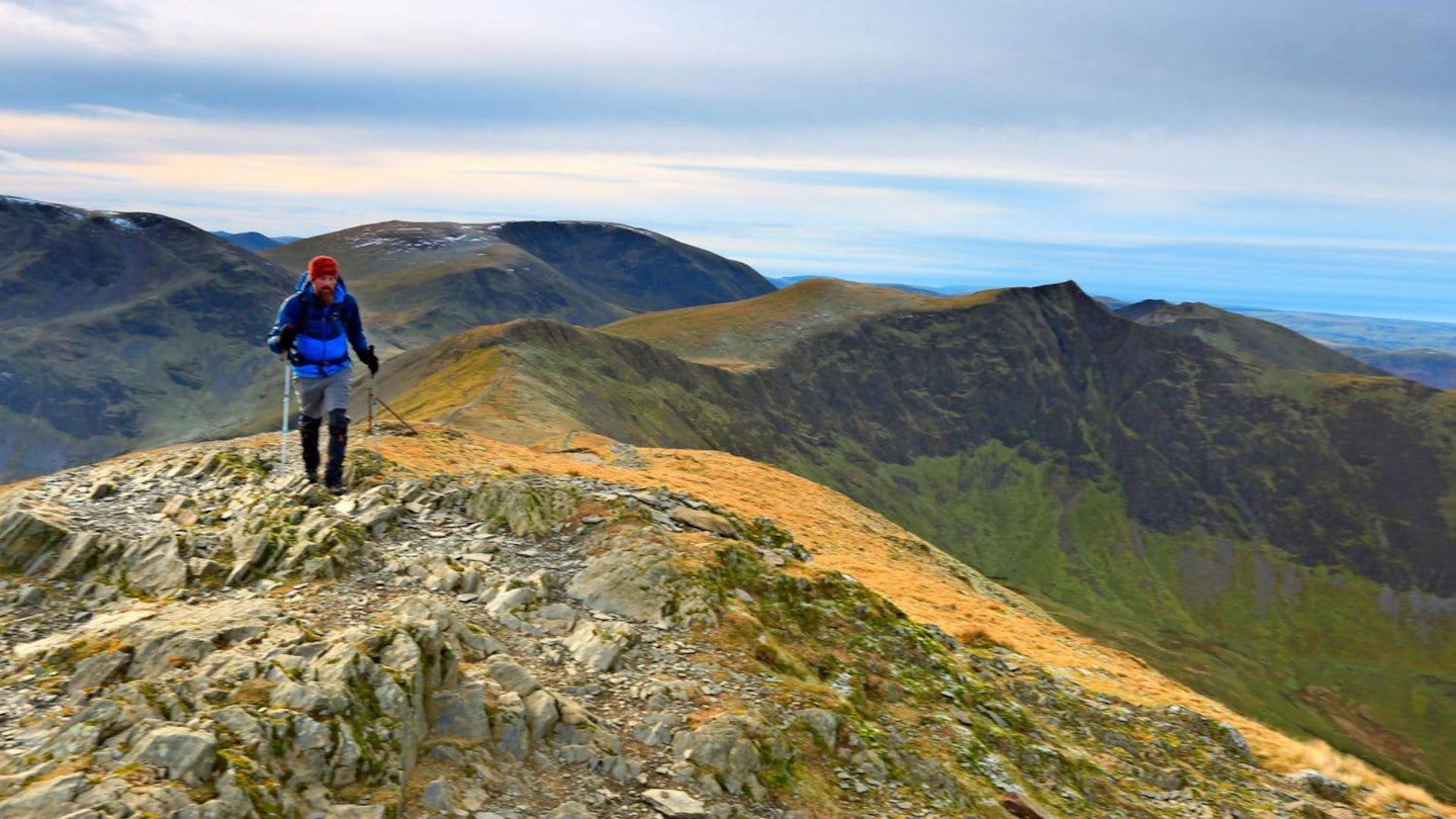 Summit of Grisedale Pike looking back towards Hopegill Head The Lake District