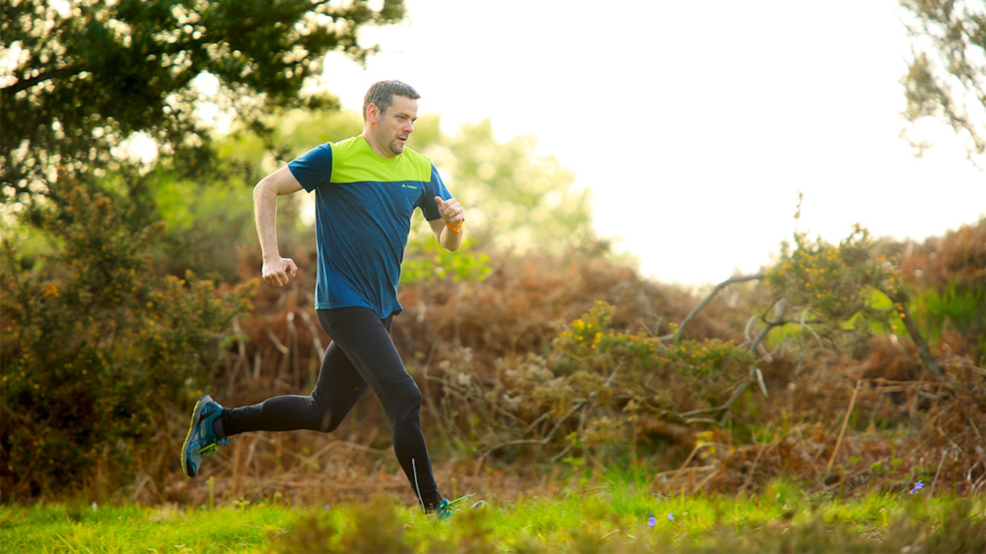 man running on the trails