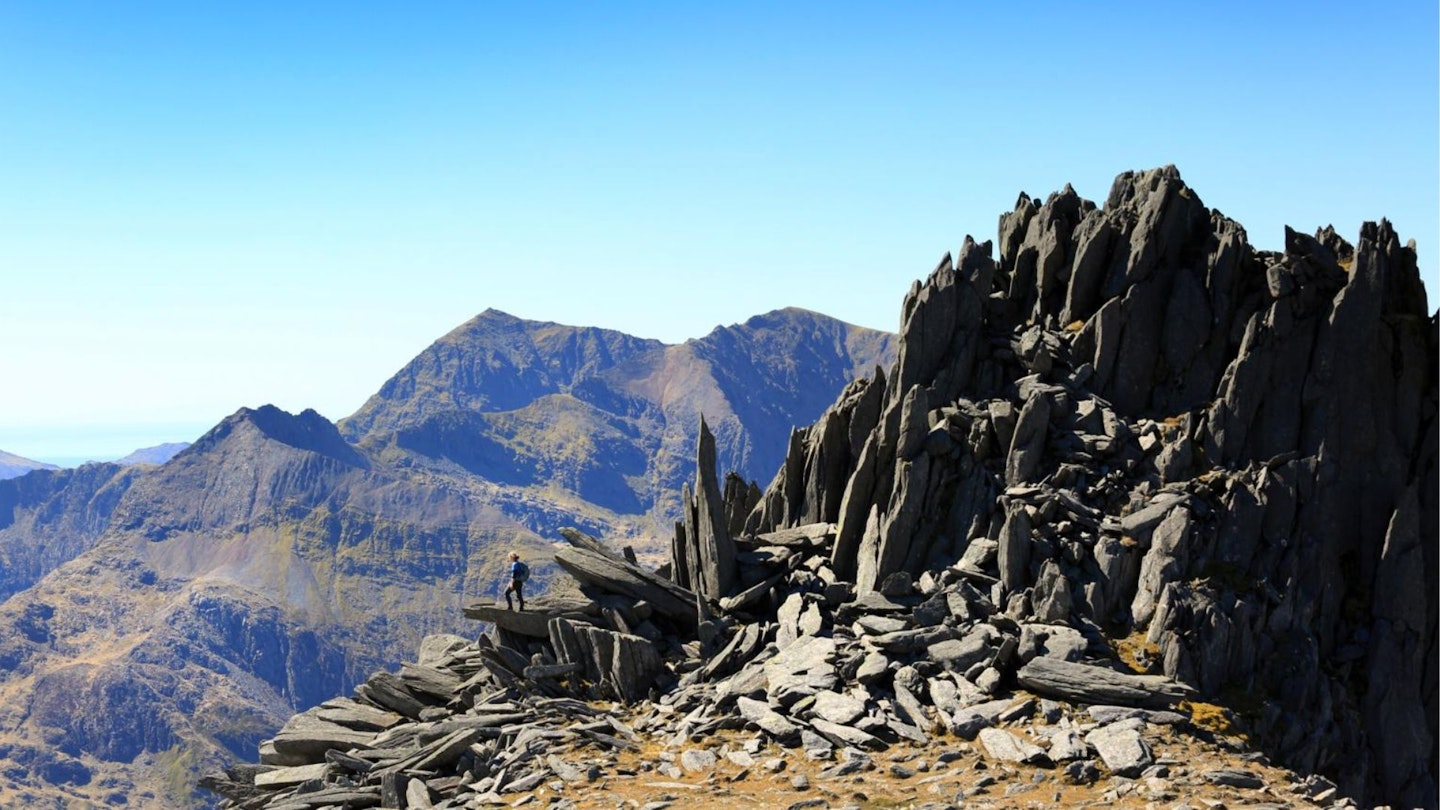 Walker on Castell y Gwynt, Glyder Fach, Snowdonia