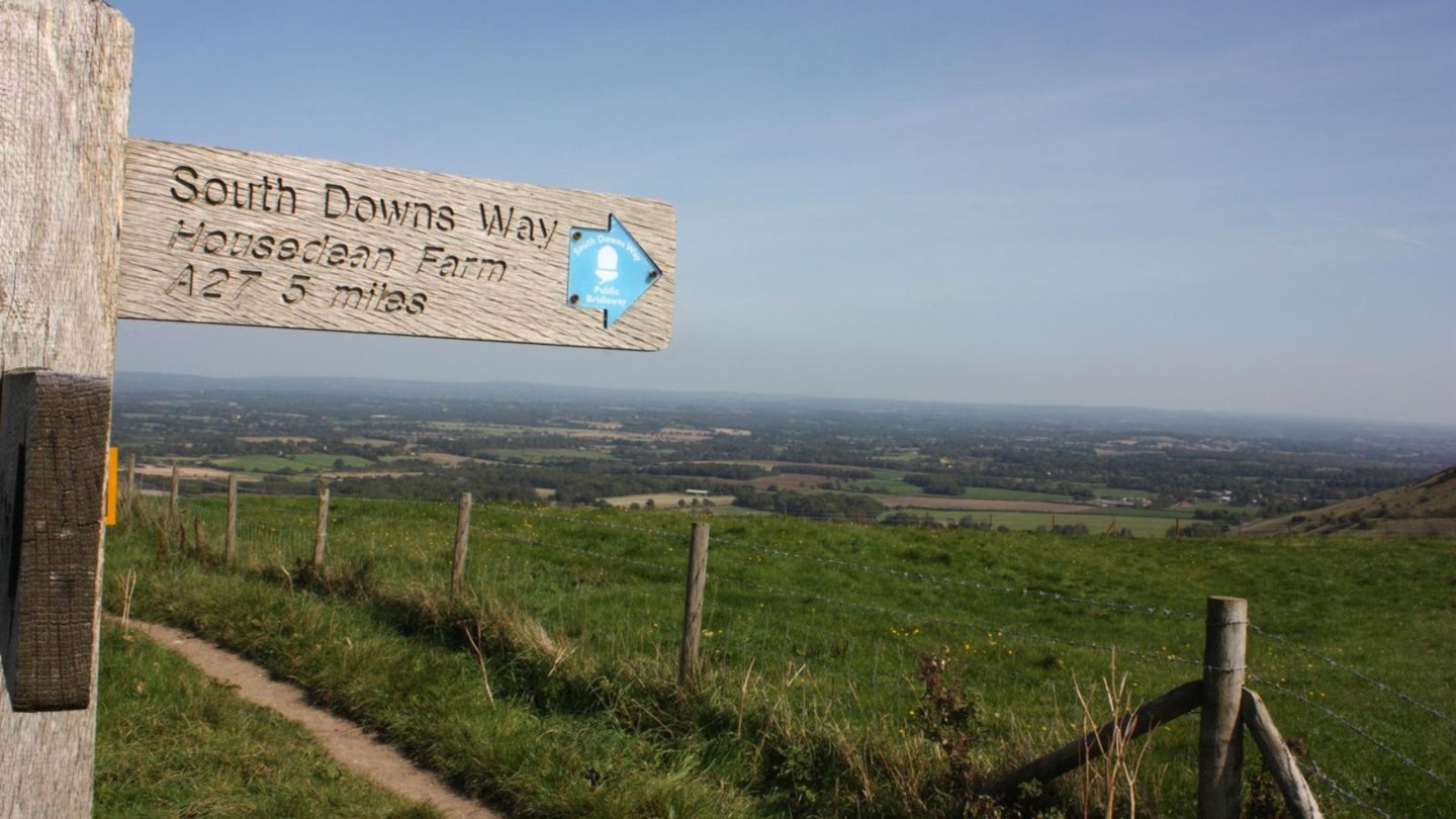 South Downs Way trail. sign