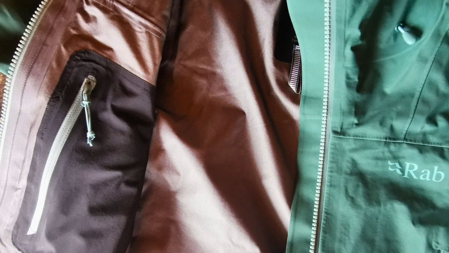 rab kangri gtx jacket font panel and internal pocket