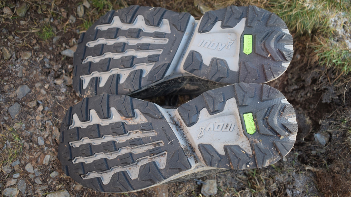inov-8 RocFly G 390 GTX hiking boot soles and lugs