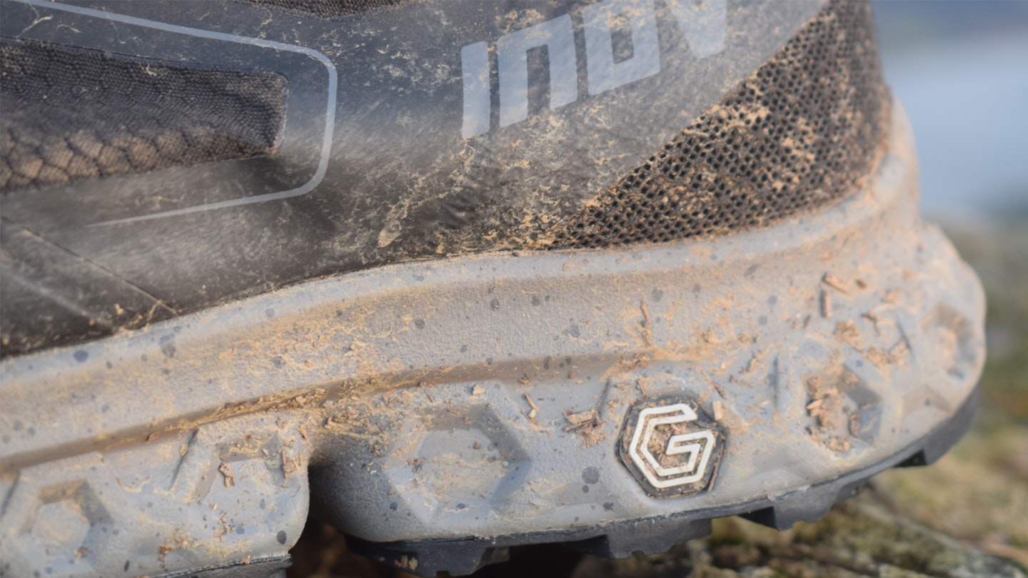 midsole and lugs on the Inov8 rocfly G 390 GTX hiking boot