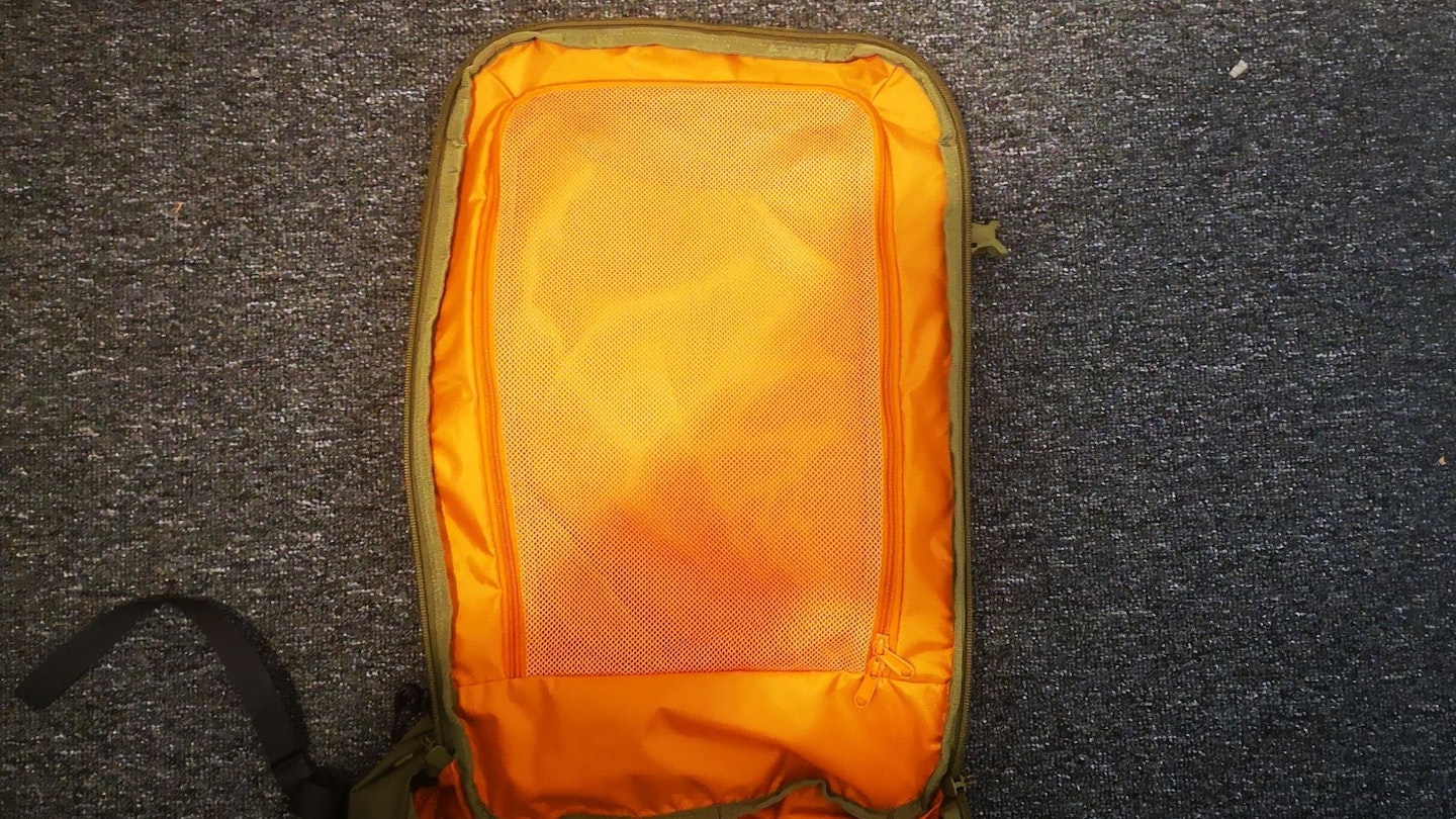 Mesh lid of Lowe Alpine Escape Flight 36 Bag
