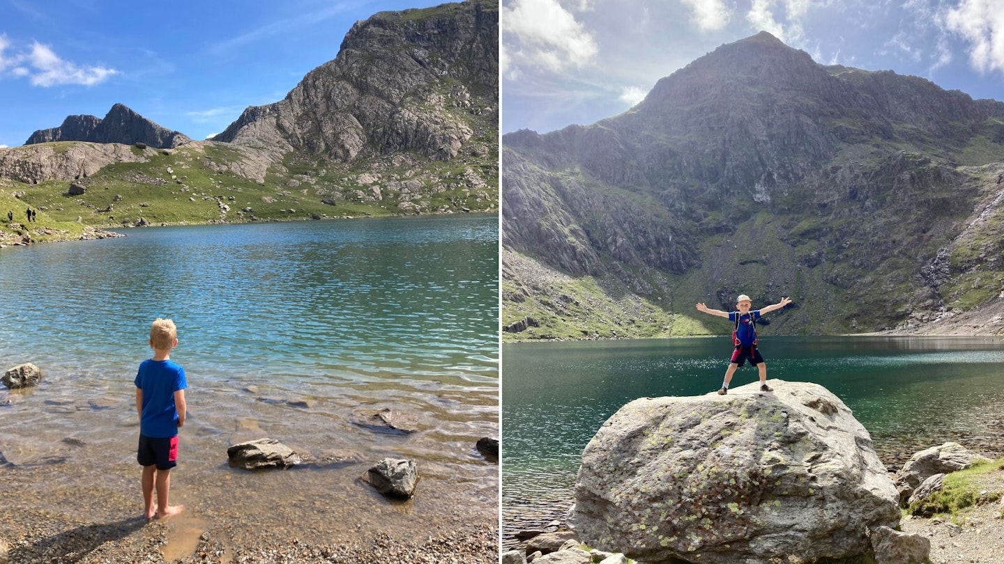 Child at Glaslyn Snowdon Snowdonia National Park