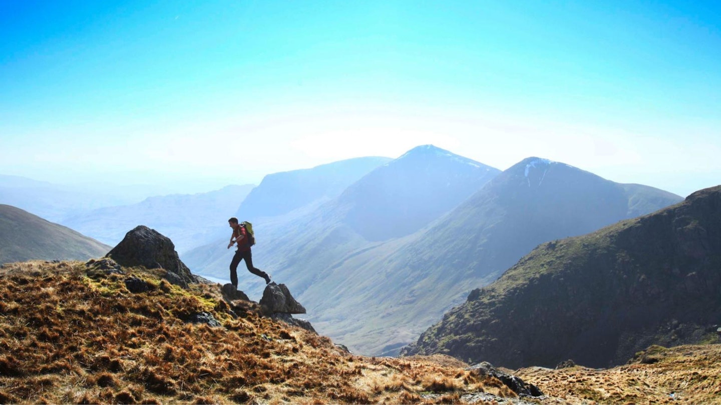 Above Bleathwaite Crag looking South Towards Yoke Ill Bell Froswick Kentmere Horseshoe Lake District