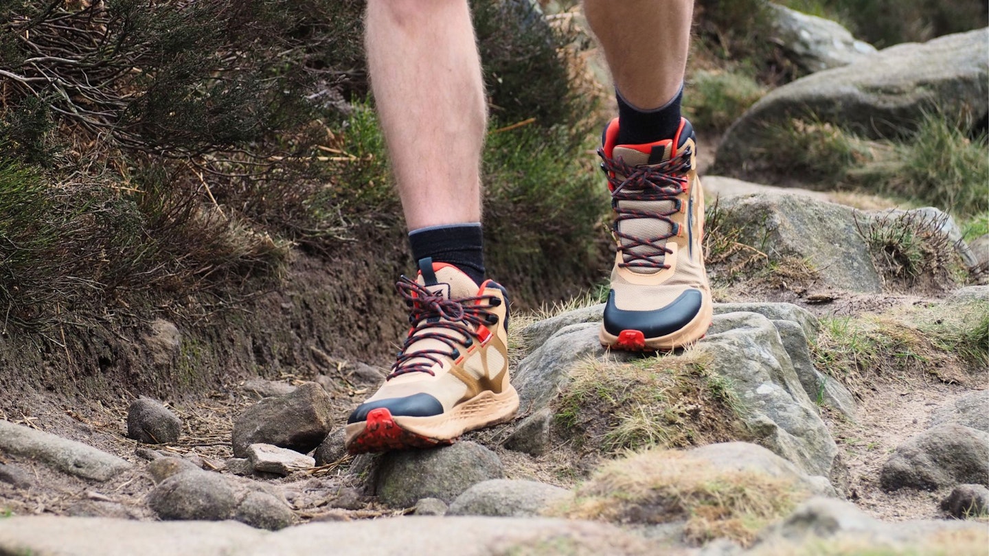 LFTO tester hiking in Altra Timp Hiker