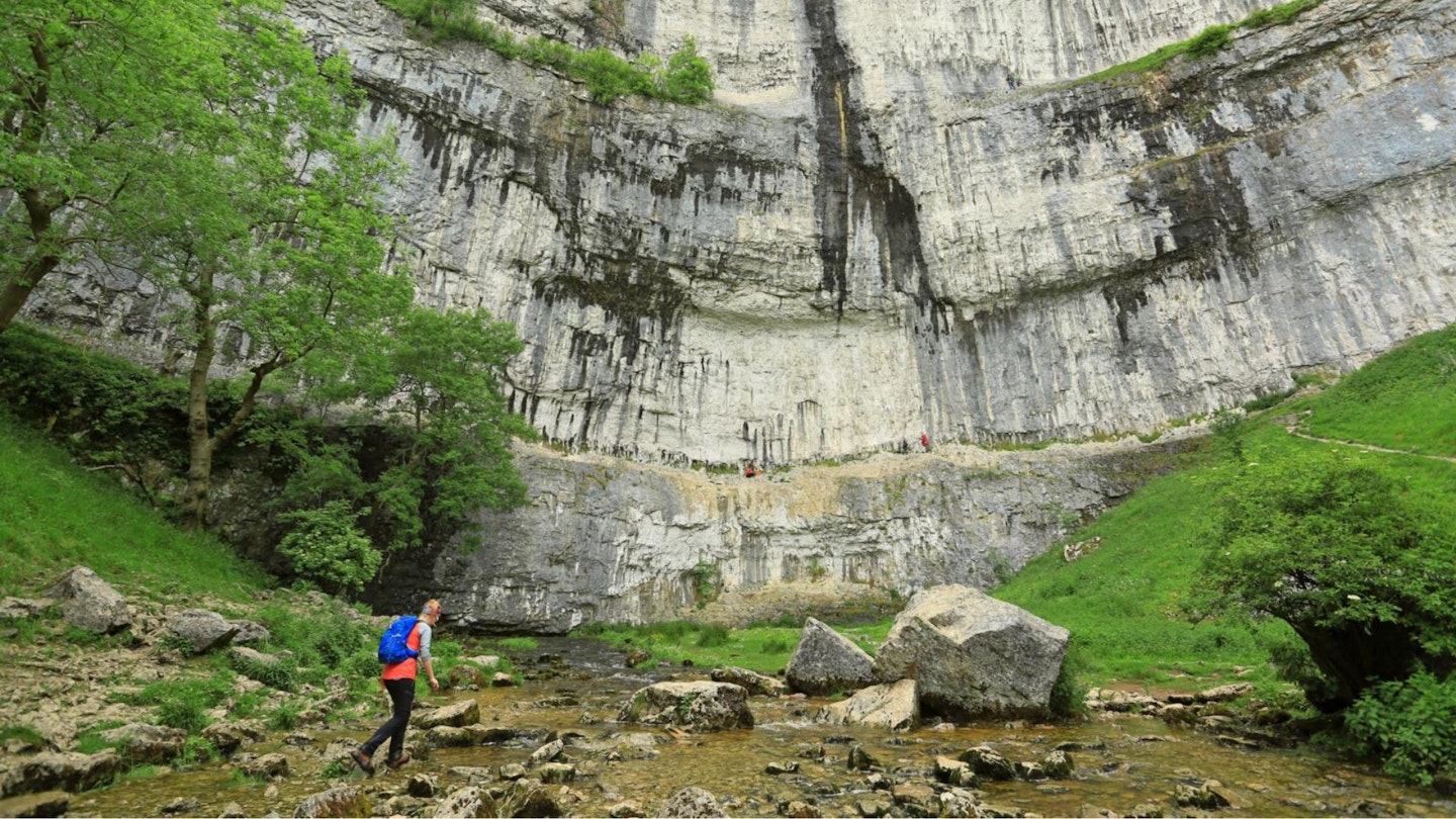 Beneath the cliffs at Malham Cove Yorkshire Dales
