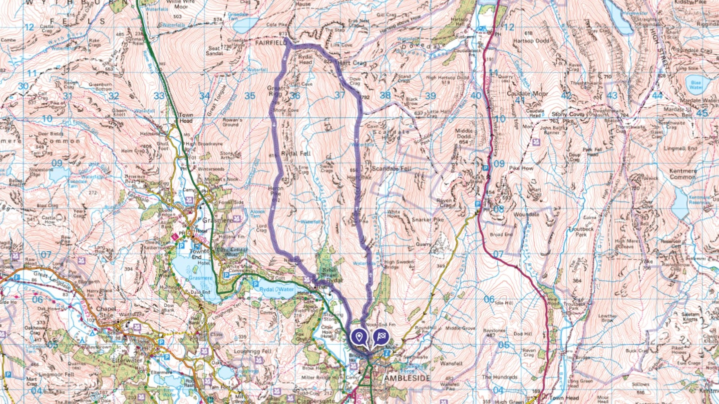 Fairfield Horseshoe Ordnance Survey map