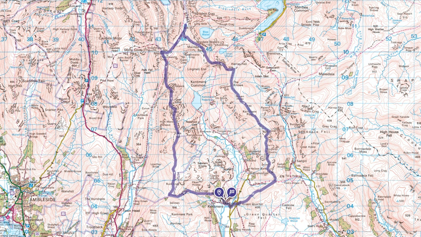 Kentmere Horseshoe map